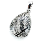 Rare Black Tourmalinated Quartz Statement Pendant