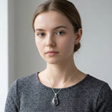 Rare Black Tourmalinated Quartz Statement Pendant