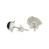 Sterling Silver Teardrop Gem-set Stud Earrings with Silver Surround for Your Daily Wear