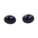 Oval Shaped Cabochon Stud Earring