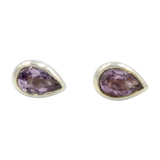 Earrings Amethyst StudTeardrop Silver