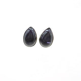 Elegant Teardrop shaped Sterling Silver Small Stud Earring with a beautiful handpicked Gemstone