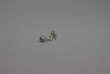 High Bezel Setting Sterling Silver Gem-set Stud Earring