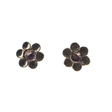 Sundari Daisy flower stud earring with a natural coloured gemstone