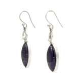 A large (18mm) marquis shaped cabochon gem-set earrings
