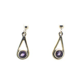 Simple Sterling Silver Teardrop Stud Earring with a faceted gemstone or Fresh Water Pearl
