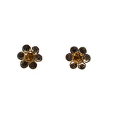 Sundari Daisy flower stud earring with a natural coloured gemstone
