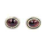 Earrings Garnet Ovel