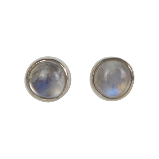 Stud earrings Rainbow Moonstone