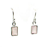 Faceted Rectangular shape Gemstone Sterling Silver Drop Earring