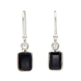Faceted Rectangular shape Gemstone Sterling Silver Drop Earring