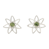 Sundari daisy flower Sterling Silver stud with a Gemstone