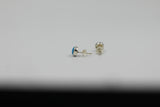 Small Round Simple Sterling Silver Cabochon Stud Earring