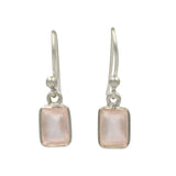 Faceted Rectangular shape Gemstone Sterling Silver Drop Earring