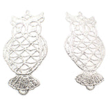 Earrings Silver Plate Owl