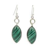 A large (18mm) marquis shaped cabochon gem-set earrings