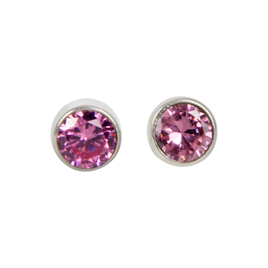 Earrings Pink Cubic Zirconia
