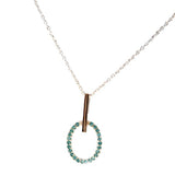 Oval necklace Aqua Zirconia