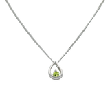 Teardrop necklace Mint Green Zirconia