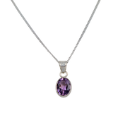 Cute oval faceted pendant set on a deep bezel setting