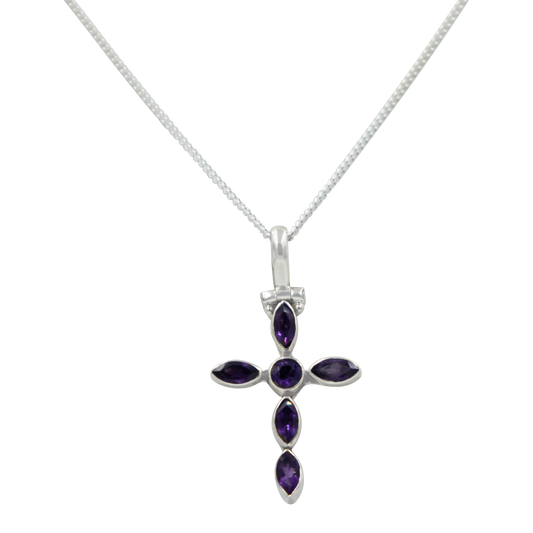 Pendant Amethyst Cross Magnet Click Chain
