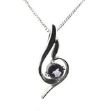 Pendant Blue Topaz or Amethyst faceted stone