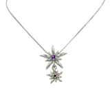 Sterling Silver Twain Sunray Pendant with a faceted gemstone