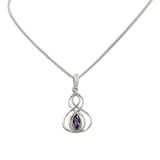 Double Infinity Pendant with a facted gemstone
