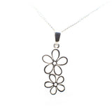 Pendant Plain Silver Twin Flower