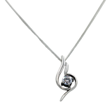 Pendant Blue Topaz or Amethyst faceted stone