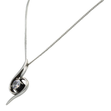 Pendant Blue Topaz or Amethyst faceted stone