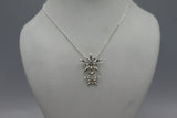 Sterling Silver Twain Sunray Pendant with a faceted gemstone