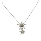 Sterling Silver Twain Sunray Pendant with a faceted gemstone