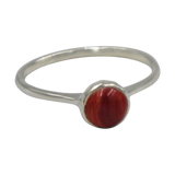 Thin band sterling silver ring with round Seashell Head