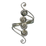 Unique Sundari design of a simple Swirl Ring with natural seashells.